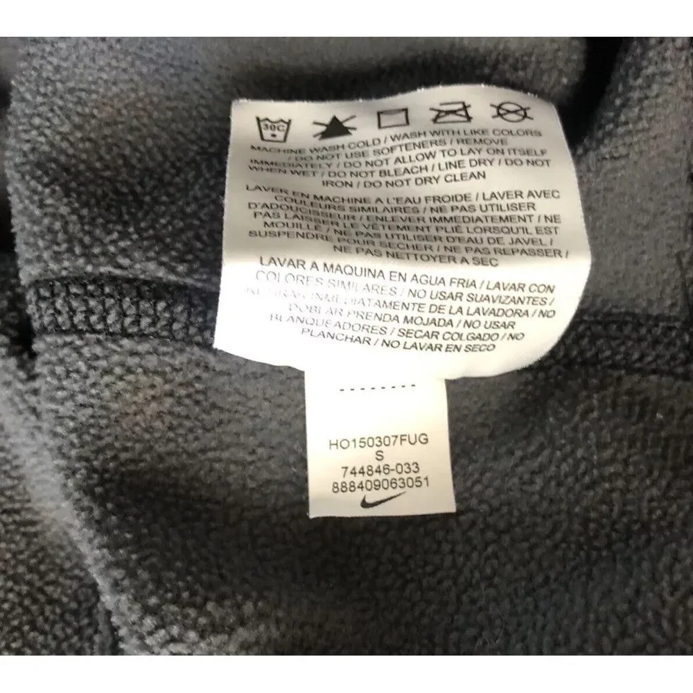 Nike Sweatshirt Women's S Gray Pink Therma Fit Thumb‎ holes