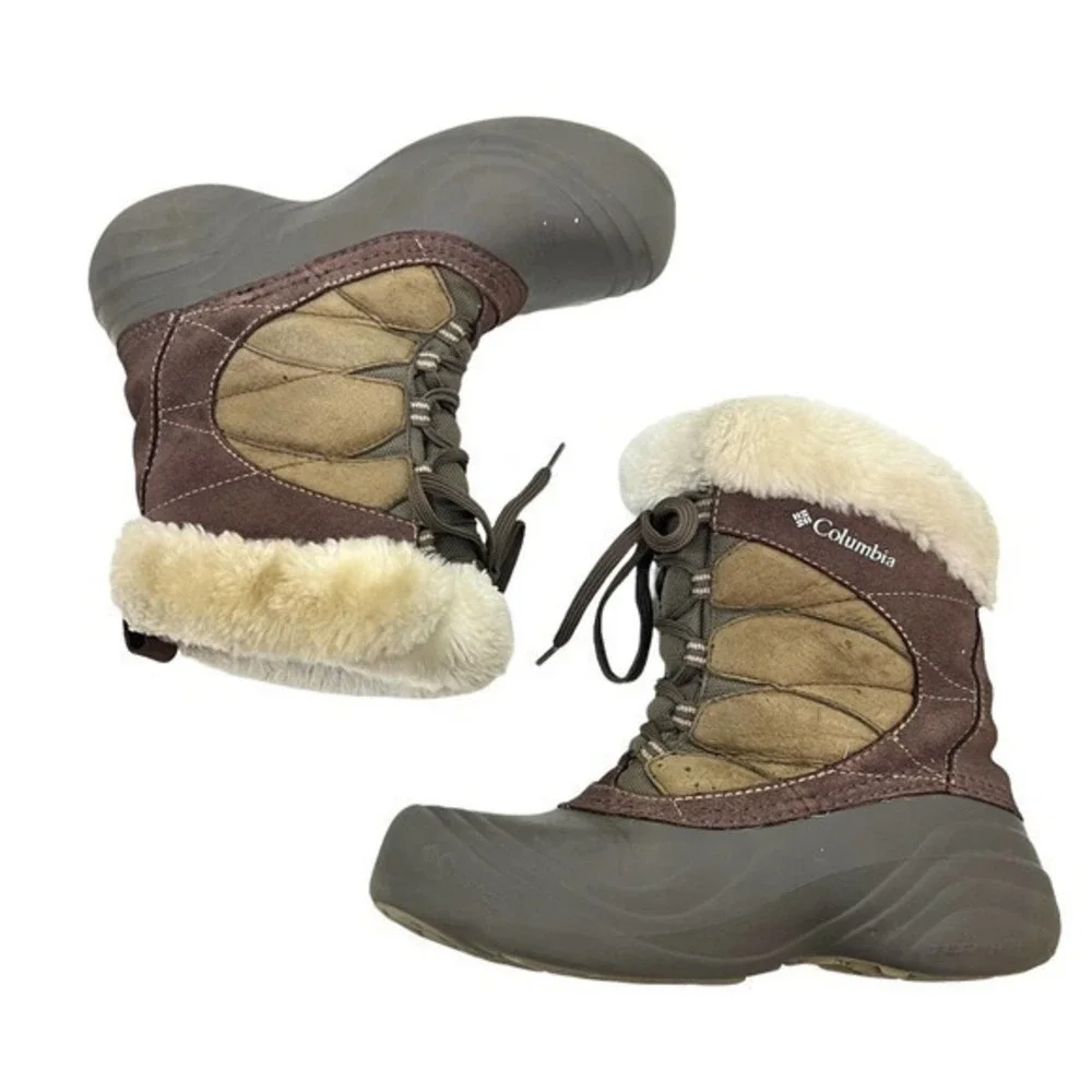 Columbia Sierra Summette Winter Snow Boots Brown waterproof warm women size 7