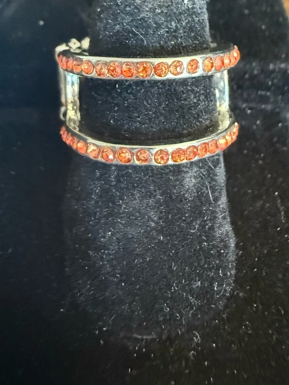 paparazzi Orange Crystal Double-Band Ring - Women Jewelry