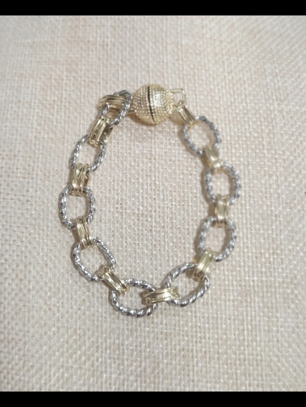 Two-Tone Gold & Silver Link Bracelet