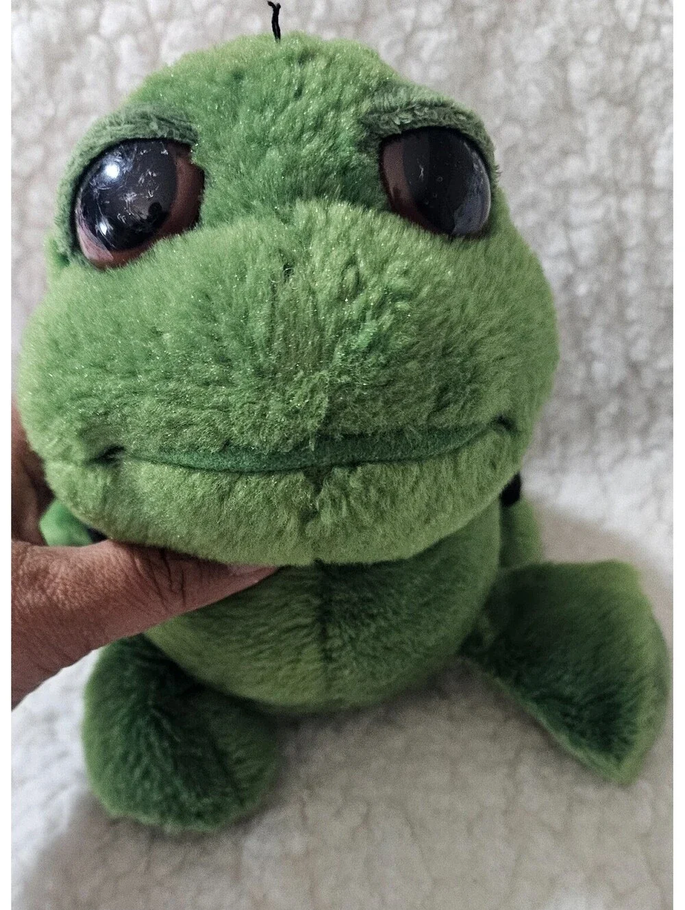 People Pals Turtle Plush Toy Big Dreamy Eyes & Head Green & Black 9