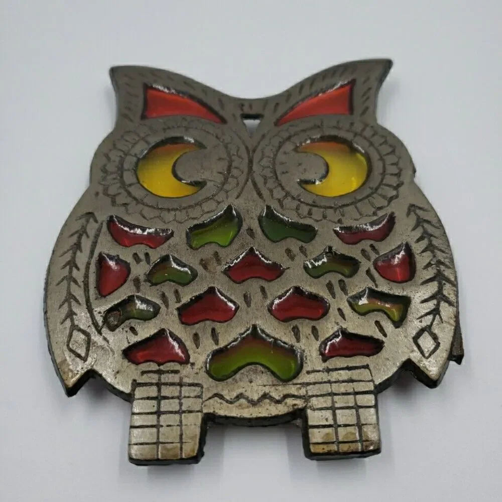 OWL vintage trivet