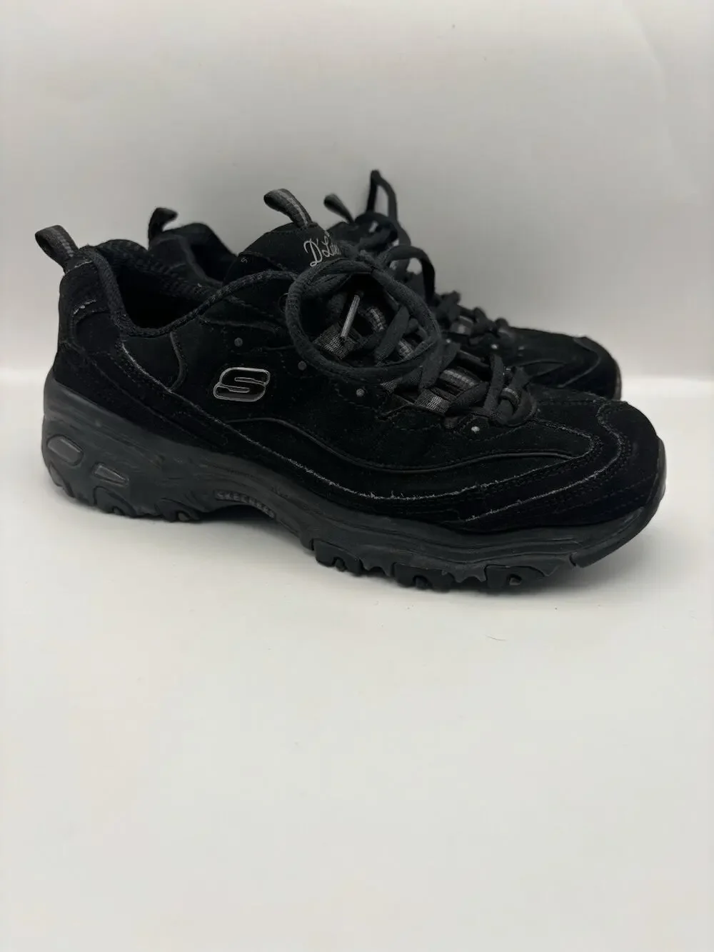 Skechers D Lites Biggest Fan Black Sneakers Women Size 6.5
