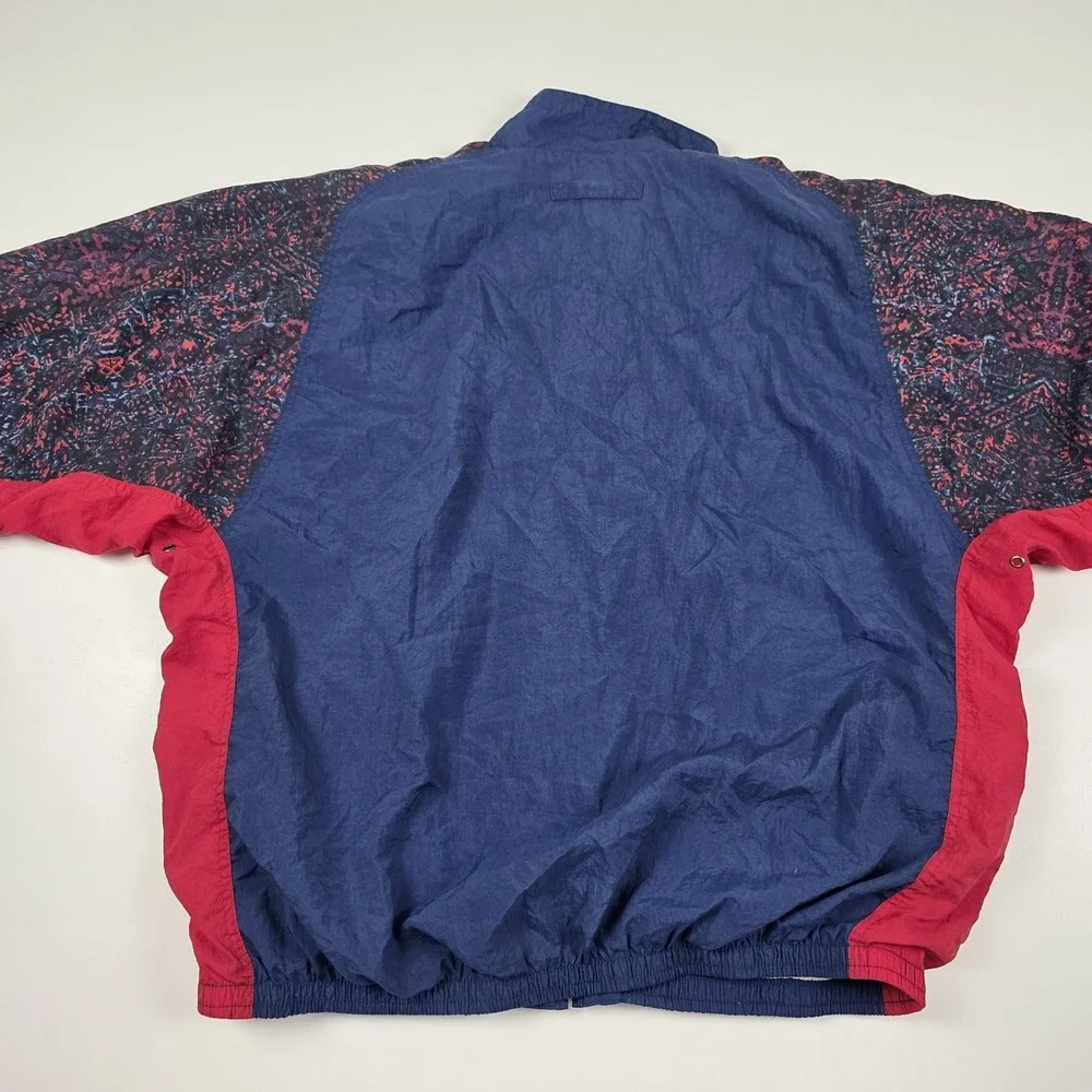 VTG 90s Nike Jacket Mens XL Blue Red Full Zip Colorblock Windbreaker Retro