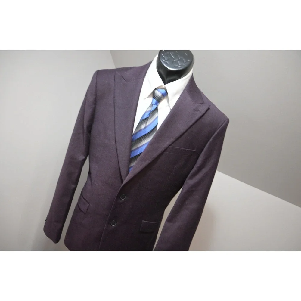 Express Blazer Mens 40R Purple Two Button Slim Fit Wool Blend Excellent