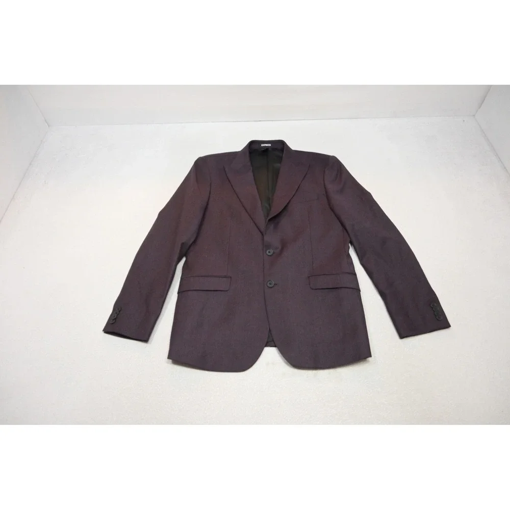 Express Blazer Mens 40R Purple Two Button Slim Fit Wool Blend Excellent