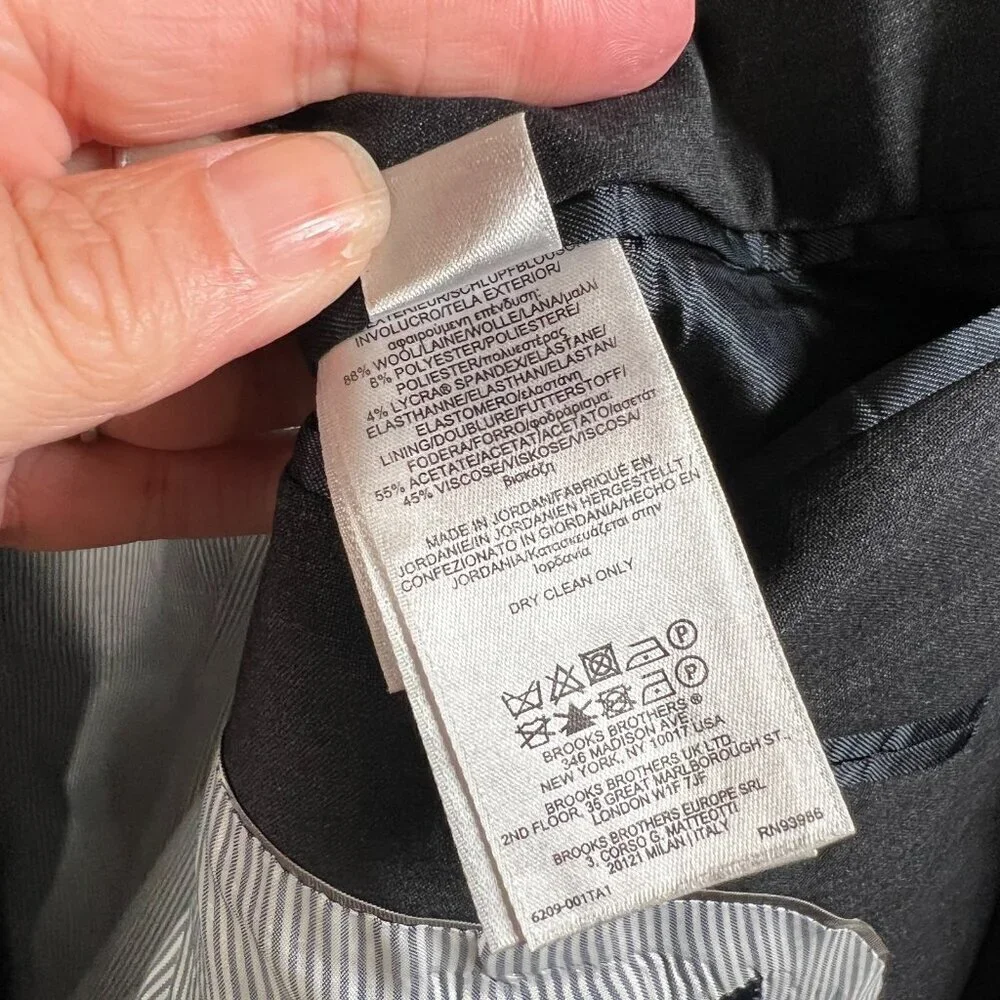 Brooks Brothers Explorer Blazer Jacket Size 44 L Madison Fit Gray Career Work