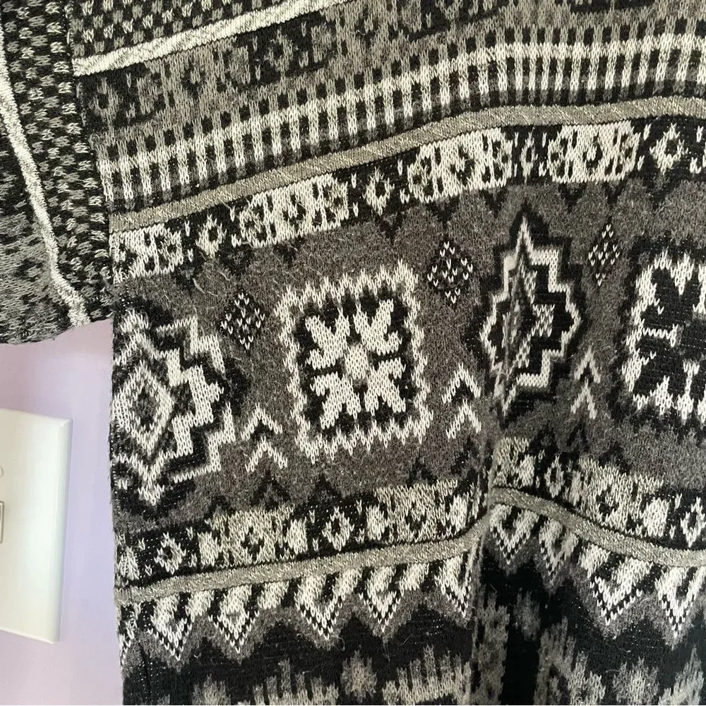 Florence Tricot Made in Italy Grandpa Crewneck Sweater Vintage Black and White