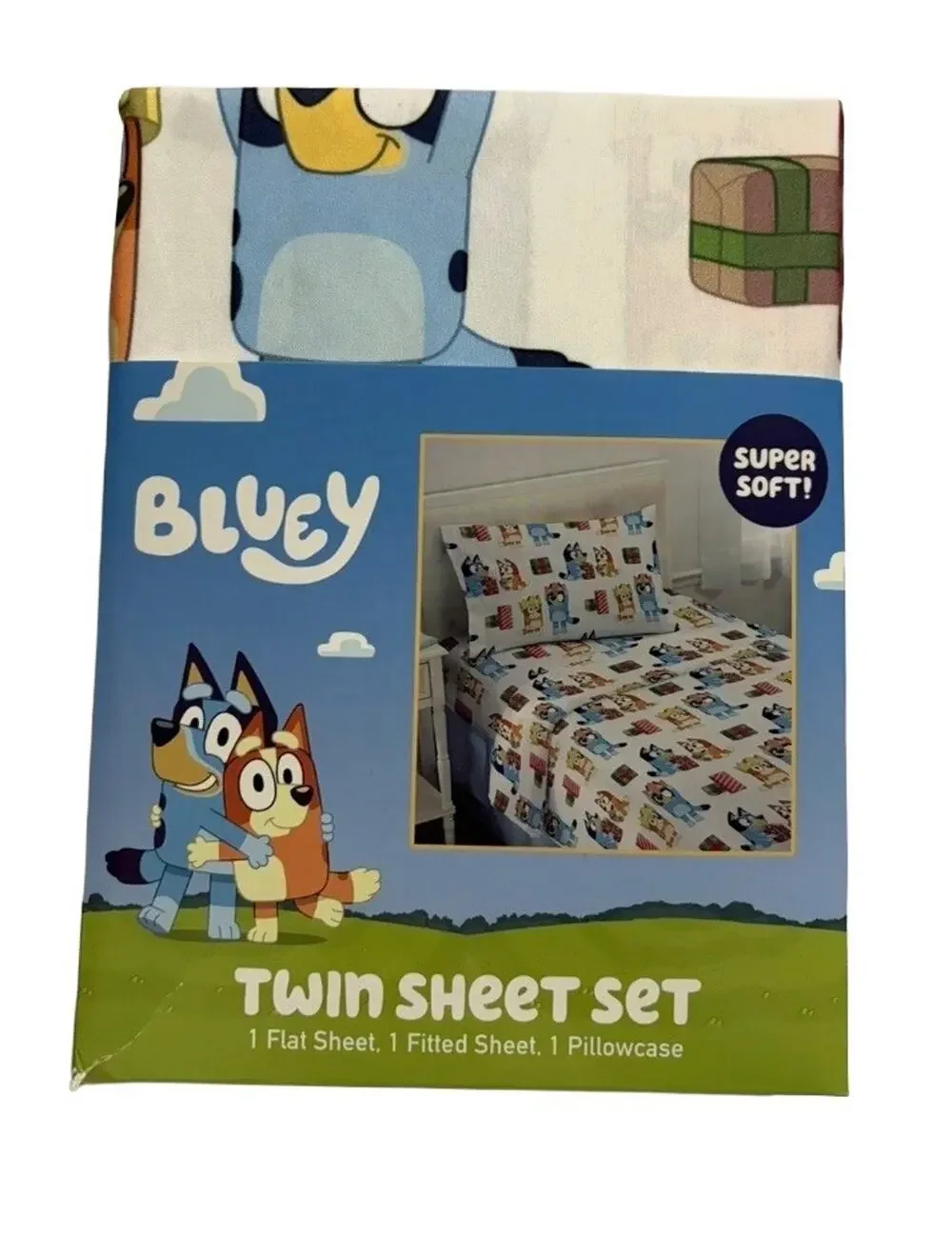 Bluey Christmas Twin Sheet Set Kids Bedding 3 Pc Flat Fitted Pillowcase New