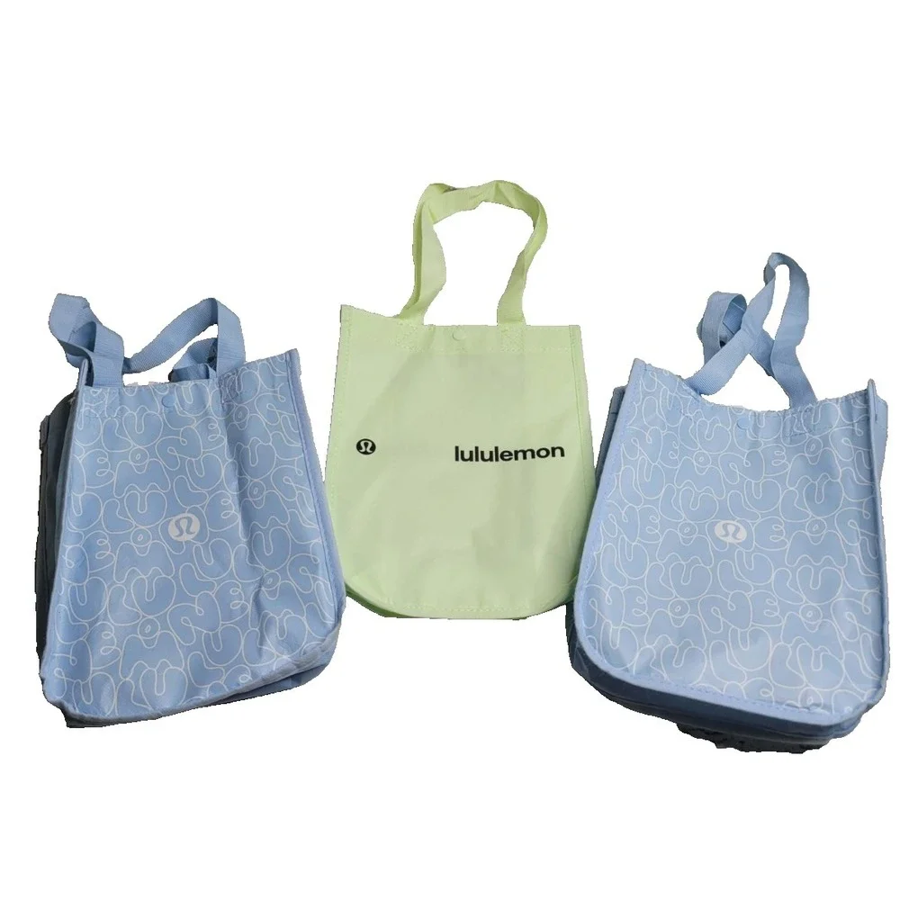 Lululemon Small Reusable Bags Set of 3 Blue Green Blue‎