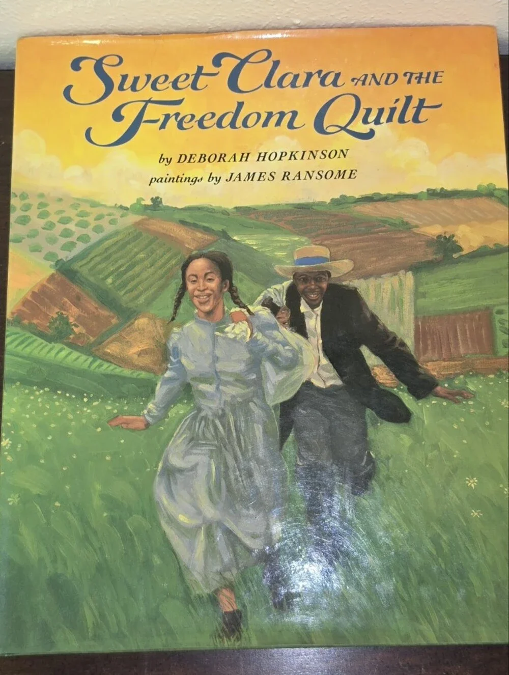 Sweet Clara and the Freedom Quilt Illustrated Book - Yellow & Green Cover