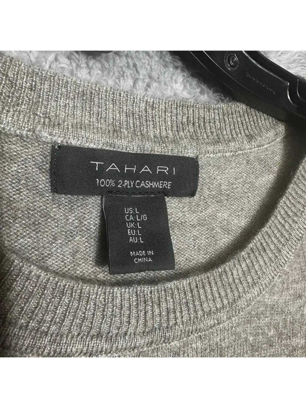 Tahari Tan Crewneck Sweater Classic Knit