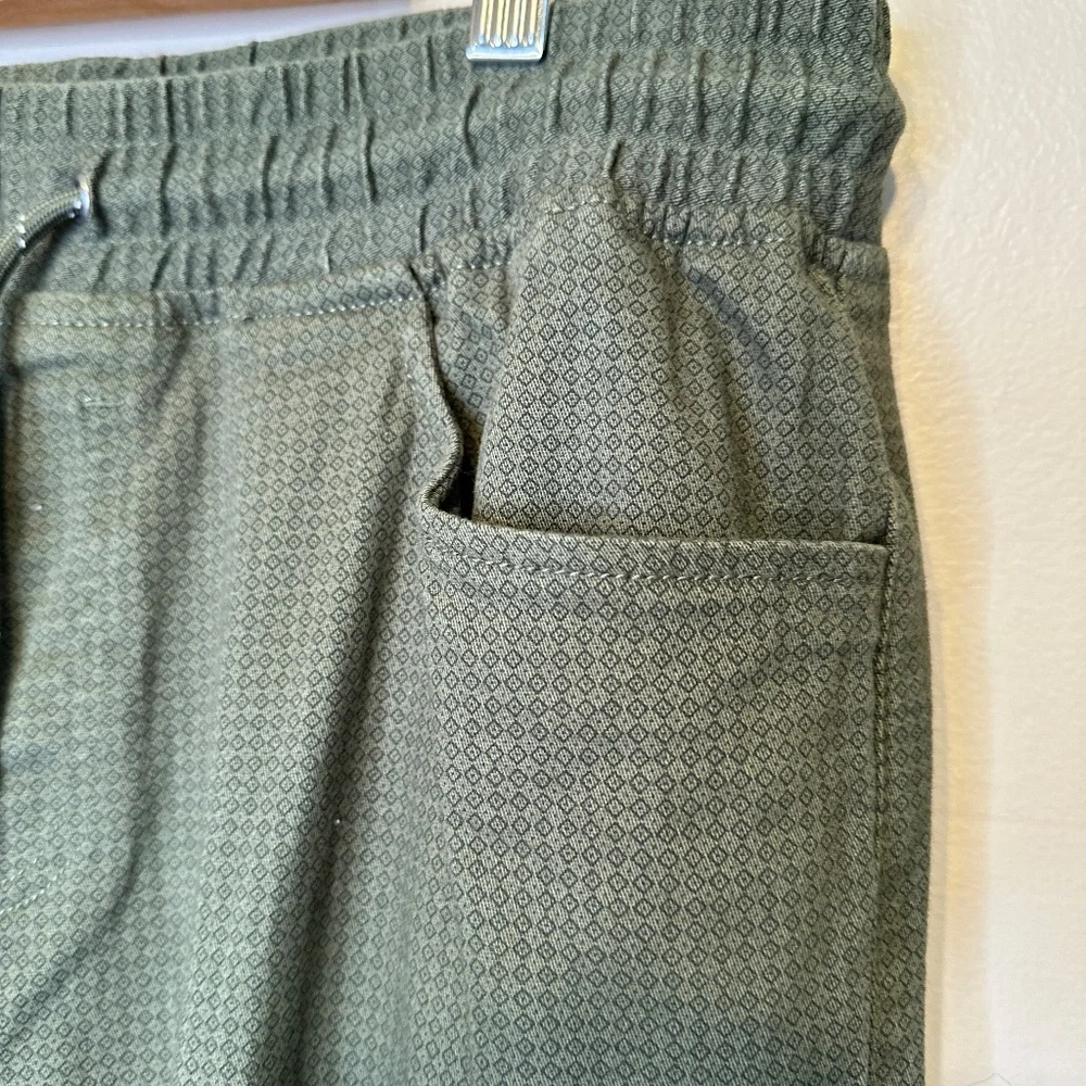 Raw Yarn | Geo Drawstring Elastic Waistband Pockets Ankle Snaps Pull On Pants
