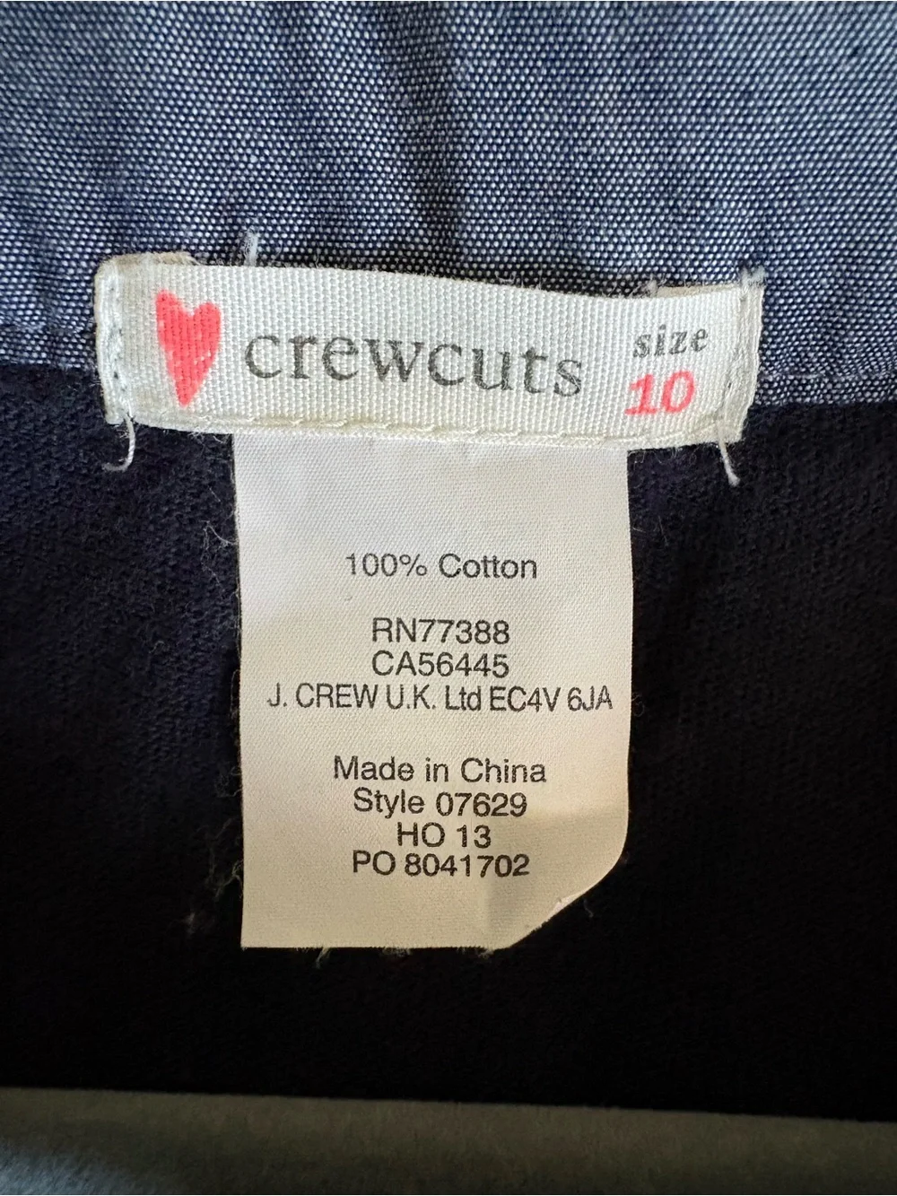 J. Crew Crewcuts Navy Tunic with Embroidered Accent
