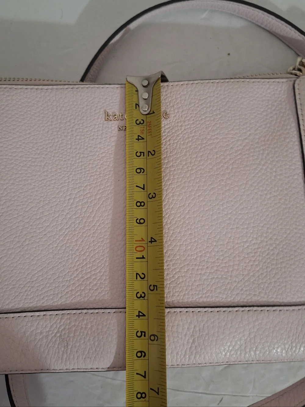Kate Spade Lena Double Compartment Shimmer Pink Leather Crossbody Bag KH430
