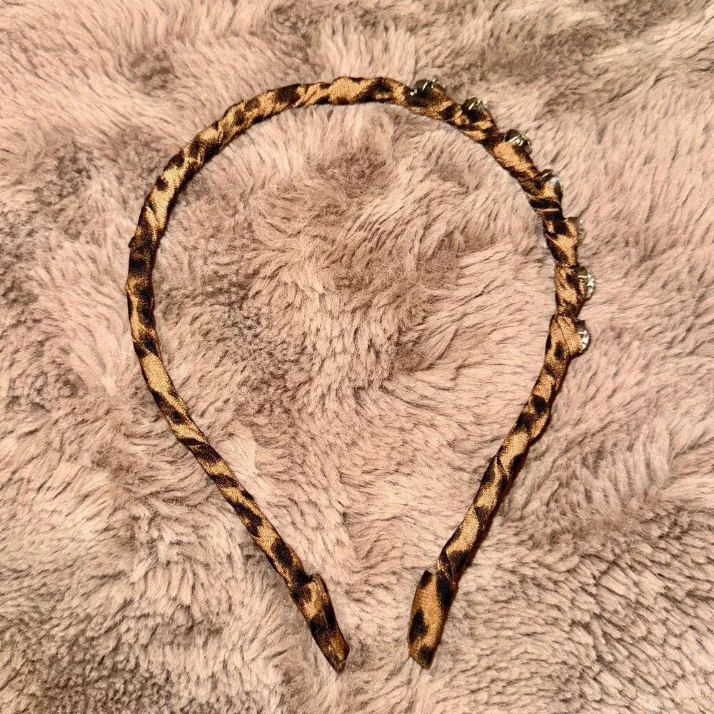 Anthropologie Leopard Jeweled Headband