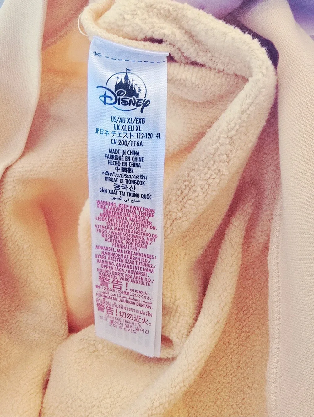 Soft Yellow XL Embroidered Mickey Pullover Hoodie