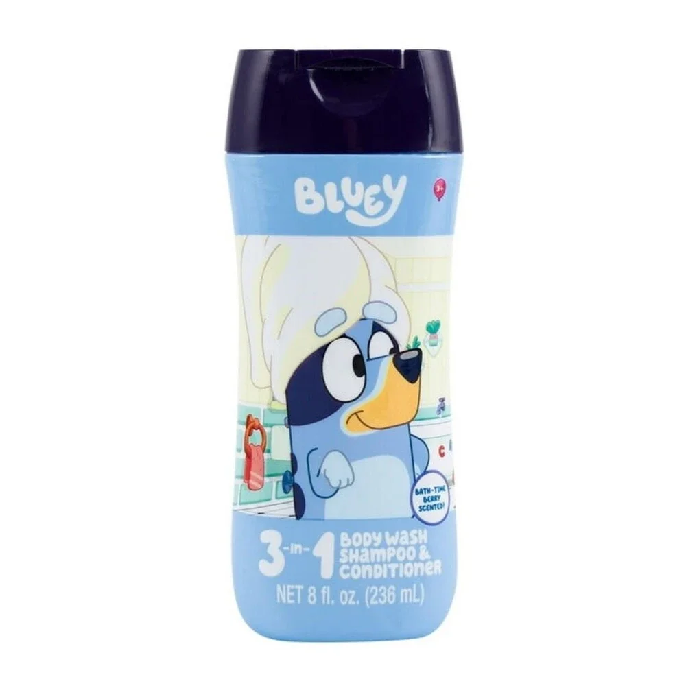 Bluey 3-in-1 Kids Body Wash, Shampoo & Conditioner - Light Blue