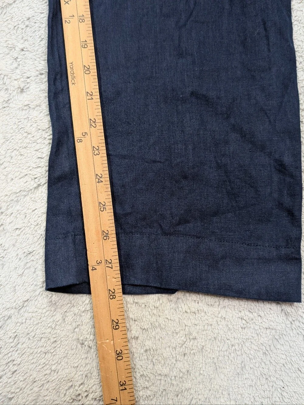 Quince Pants Womens 4 Blue Navy European Linen Wide Leg Trousers Casual