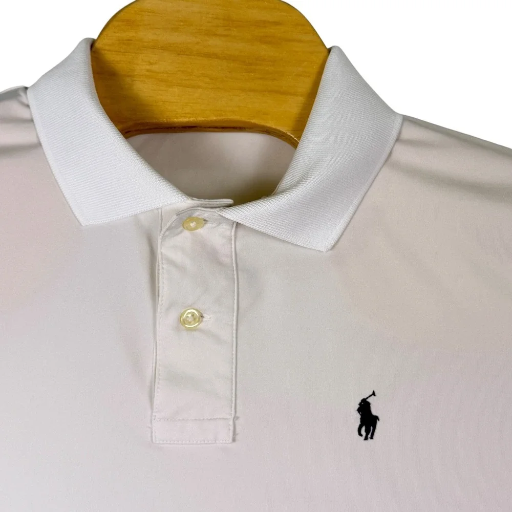 Polo Ralph Lauren Performance Polo Shirt Men S White Stretch Golf Classic Pony