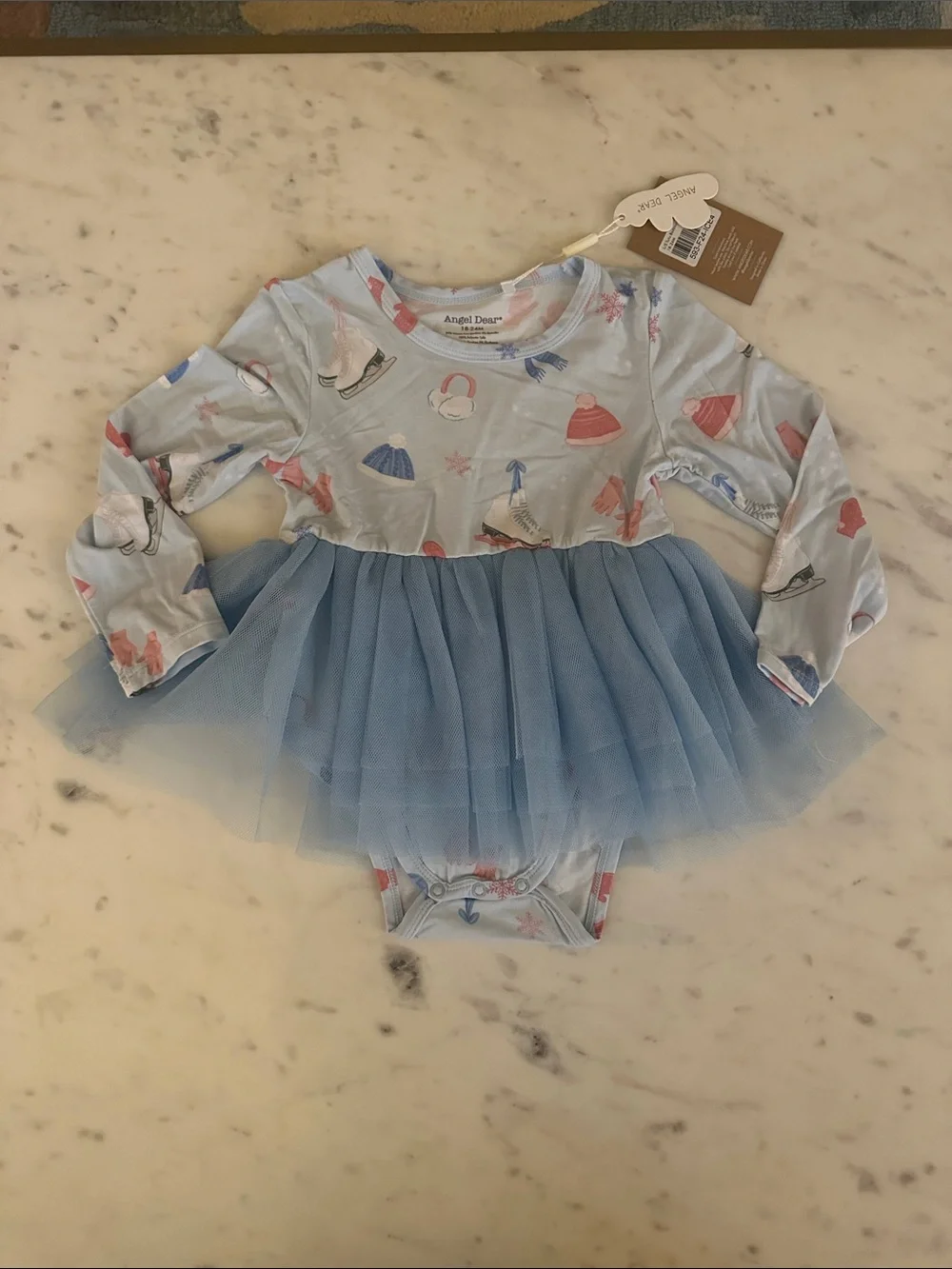 Angel Dear Light Blue Ice Skating Tulle Bodysuit