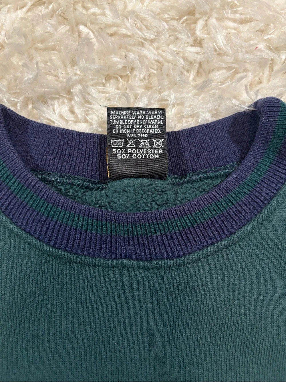 VTG 90’s Colorblock Green & Navy Crewneck Sweatshirt - Classic Logo-Medium