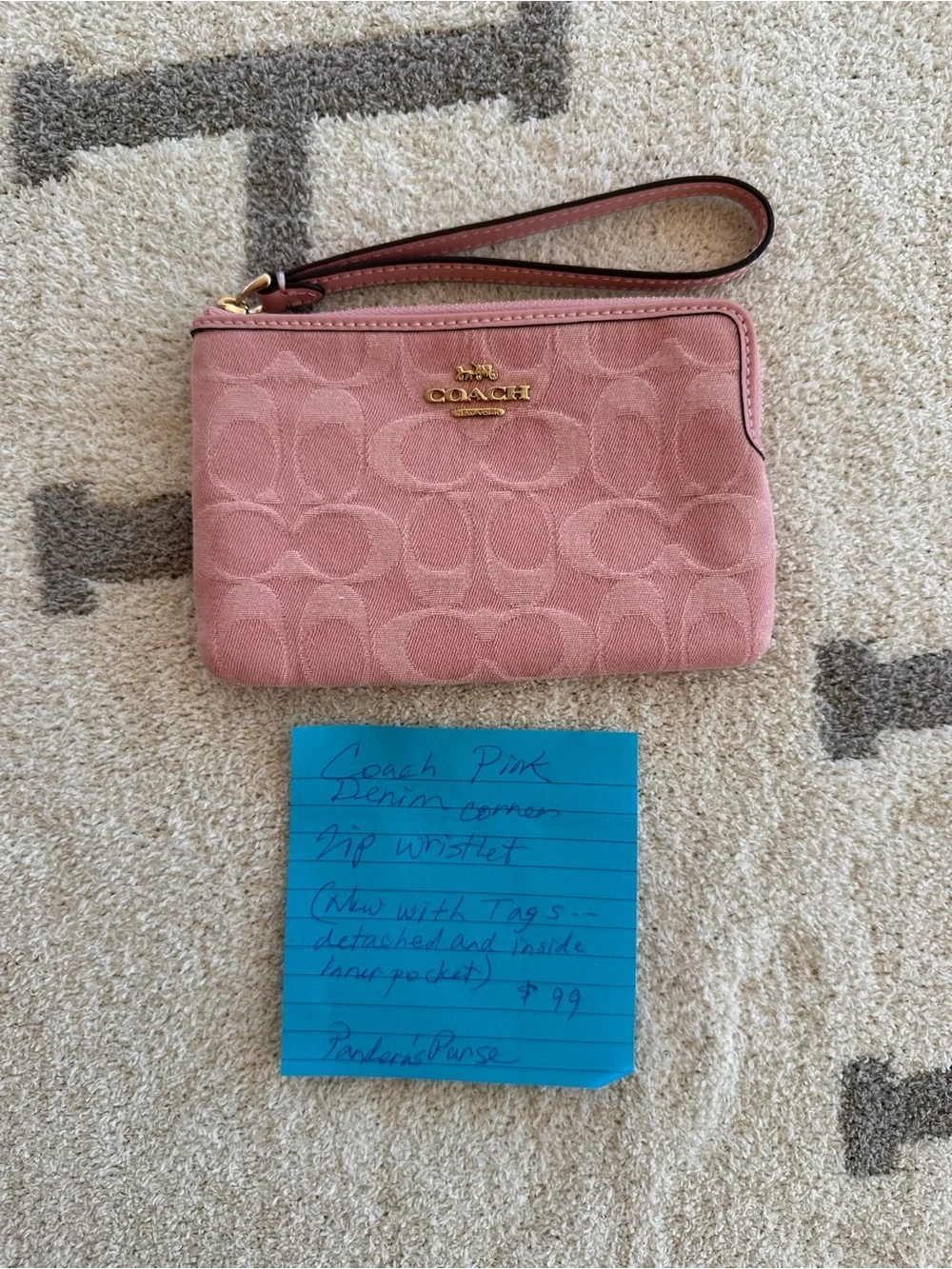Coach gold wristlet