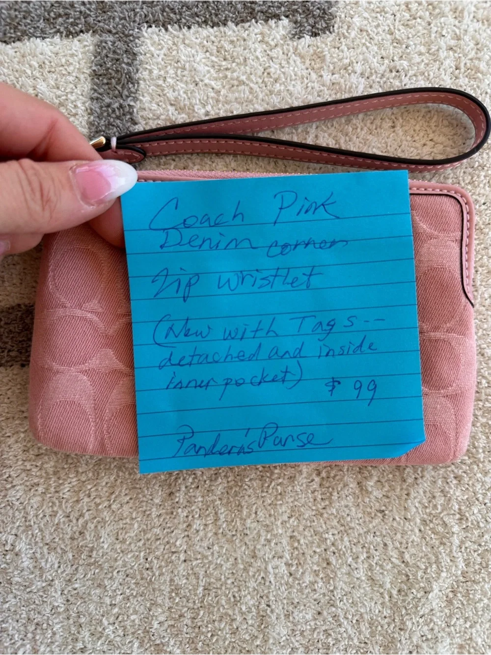 Coach pocket wristlet carry