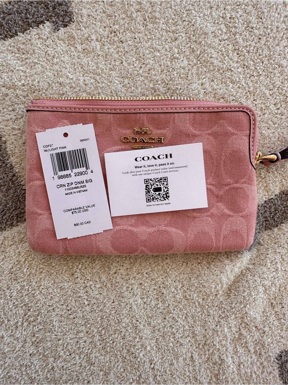 Coach gold pocket