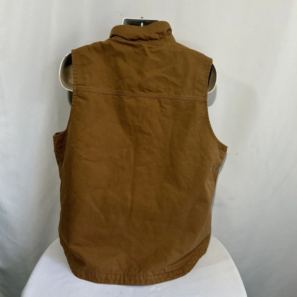 Carhartt Mock Neck Sherpa Lined Vest Mens Large BRN Loose Duck
