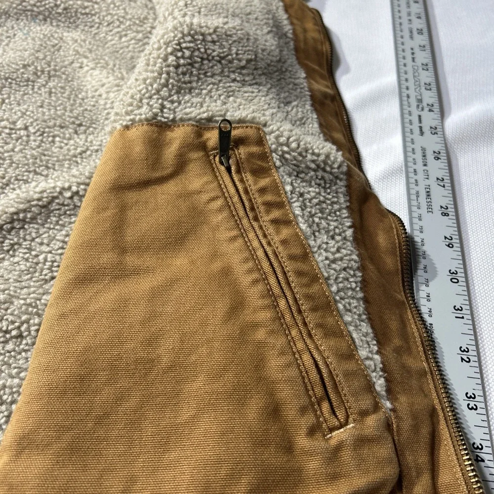 Carhartt Mock Neck Sherpa Lined Vest Mens Large BRN Loose Duck