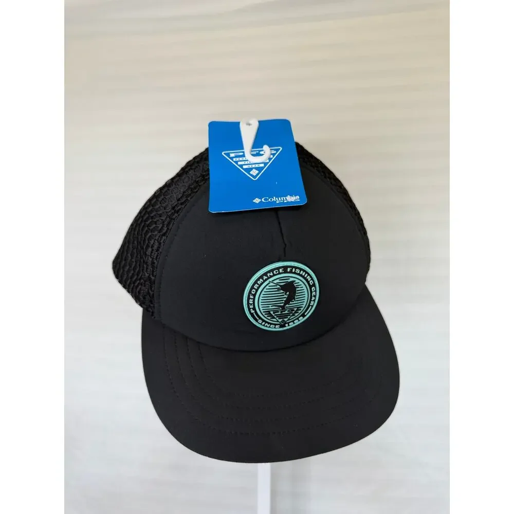 NWT Columbia PFG Performance Fishing Gear Trucker Hat Black Snapback MSRP $30
