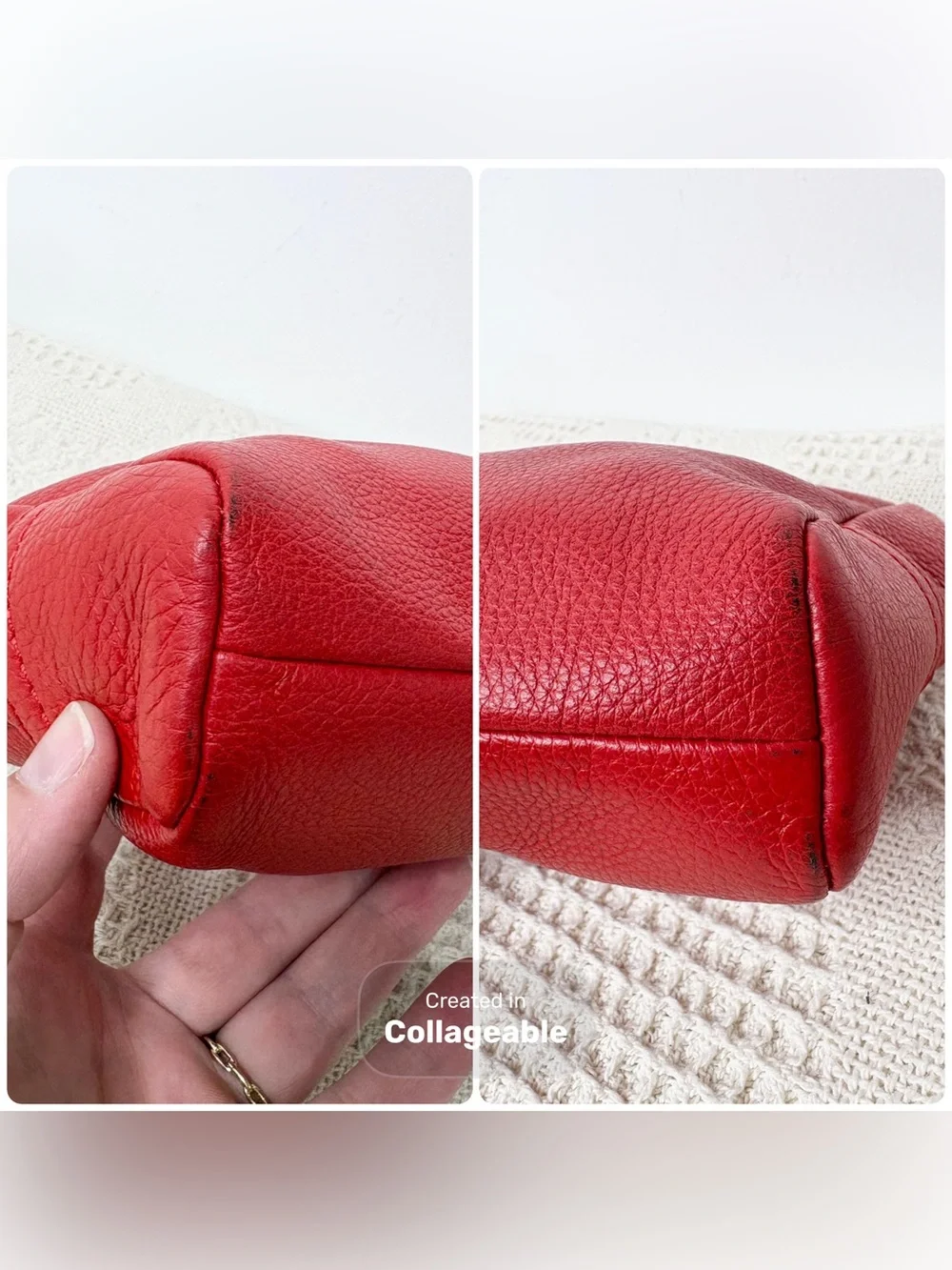 Coach red leather