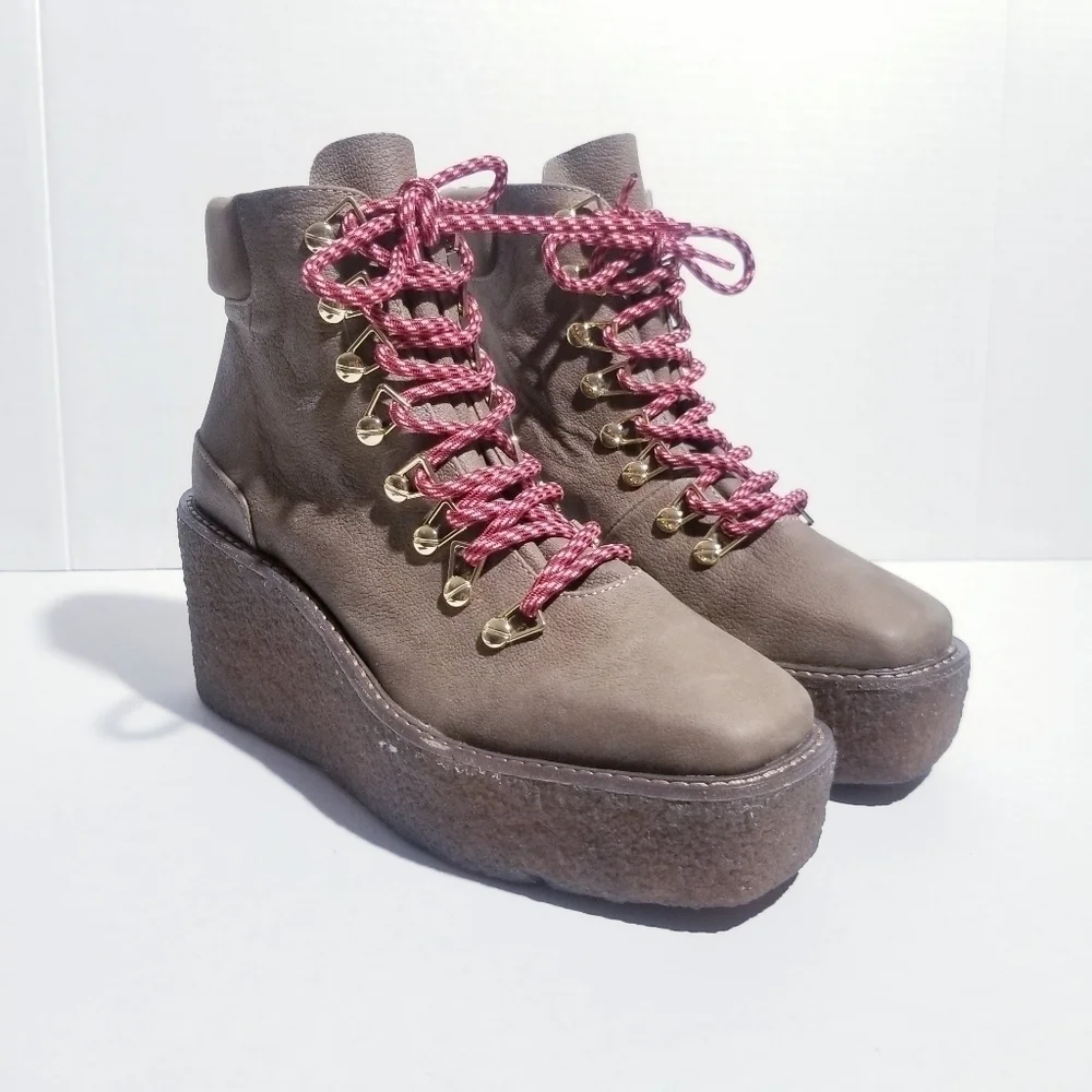 CECELIA NEW YORK Helga Platform Wedge Hiker Boots