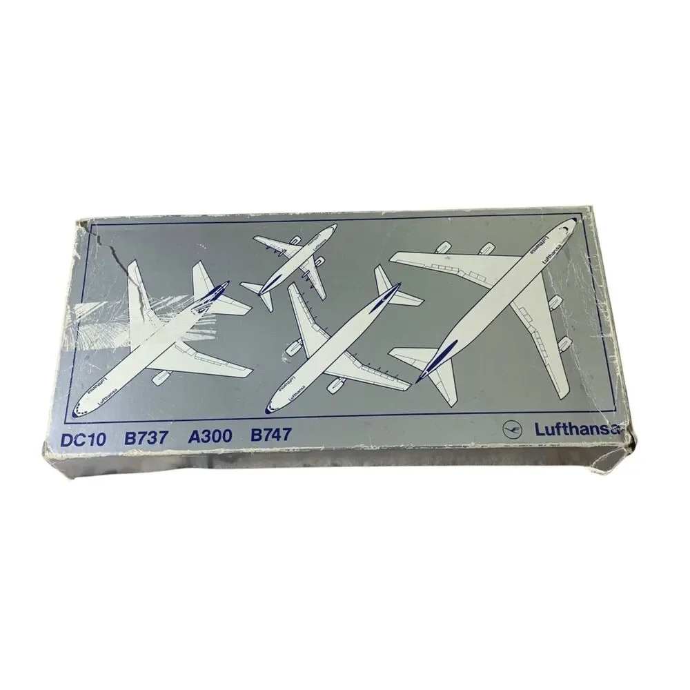 Schabak Lufthansa Diecast Boxed 4 Model Airplanes DC10 B737 A300 B747 1:600