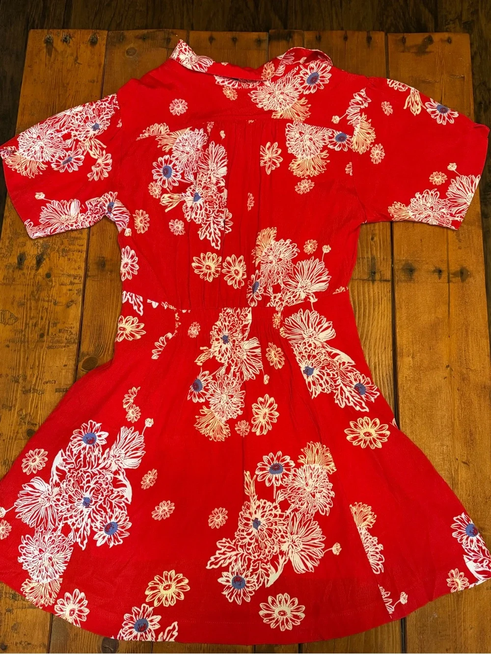 Free People Red Floral womens Casual Dress