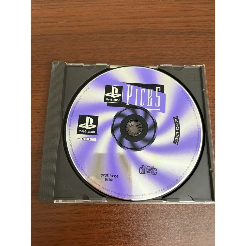 Sony Playstation Picks Demo Disc CD Purple PS1 Ridge Racer, Air Combat, Tekken