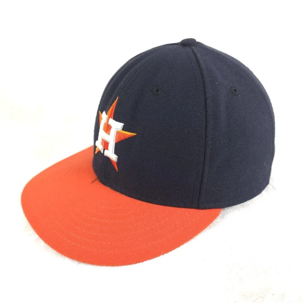 Houston Astros Hat Players On Field Cap Mens 7 1/2 Blue MLB Baseball Made In USA