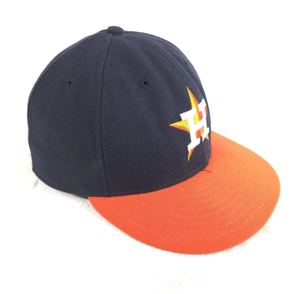 Houston Astros Hat Players On Field Cap Mens 7 1/2 Blue MLB Baseball Made In USA