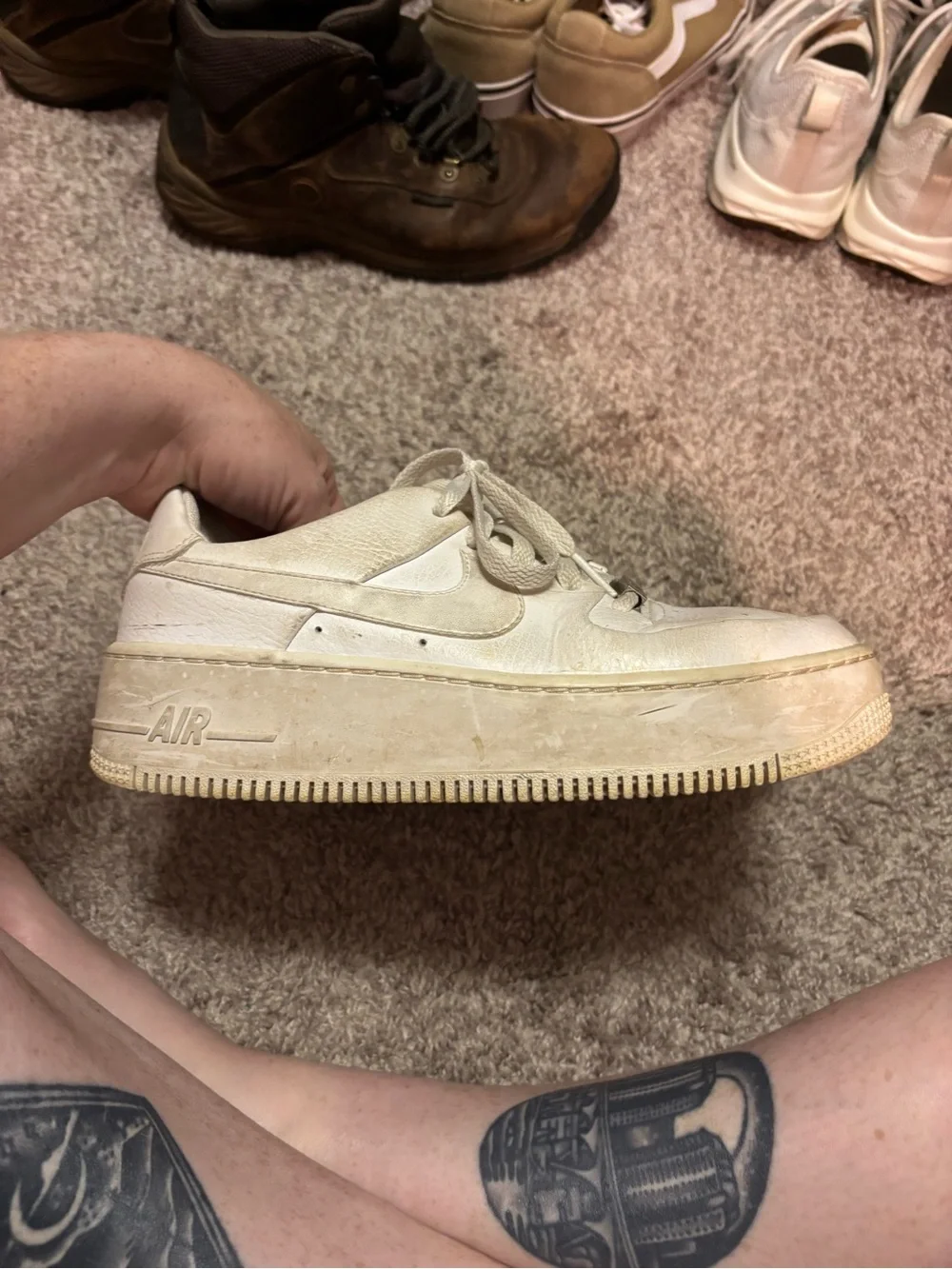 Nike White Sage Low-Top Leather Sneakers