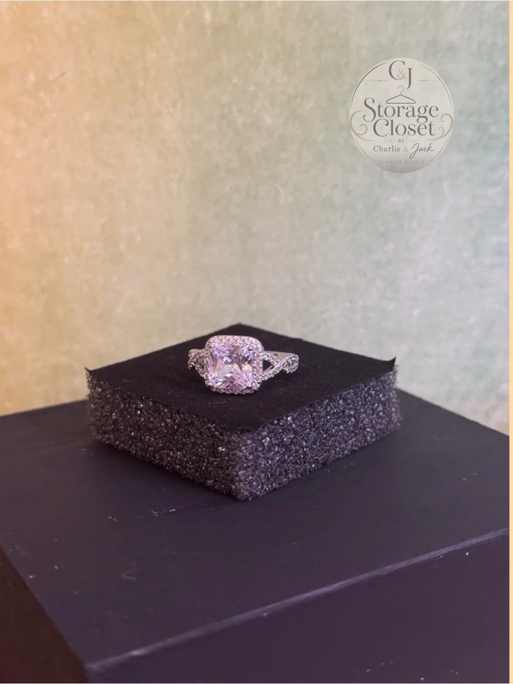 Sparkling Square Engagement Ring