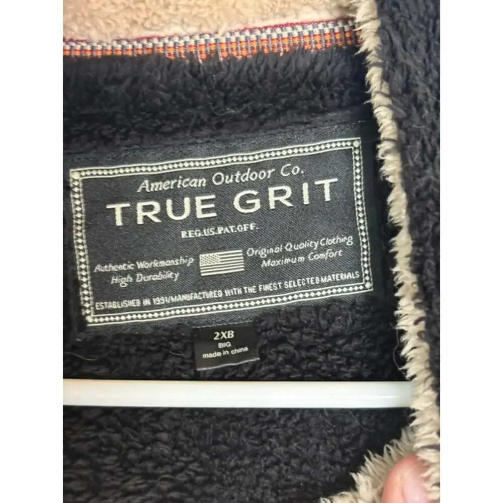 True Grit Black Fleece Zip Vest Men’s 2XB