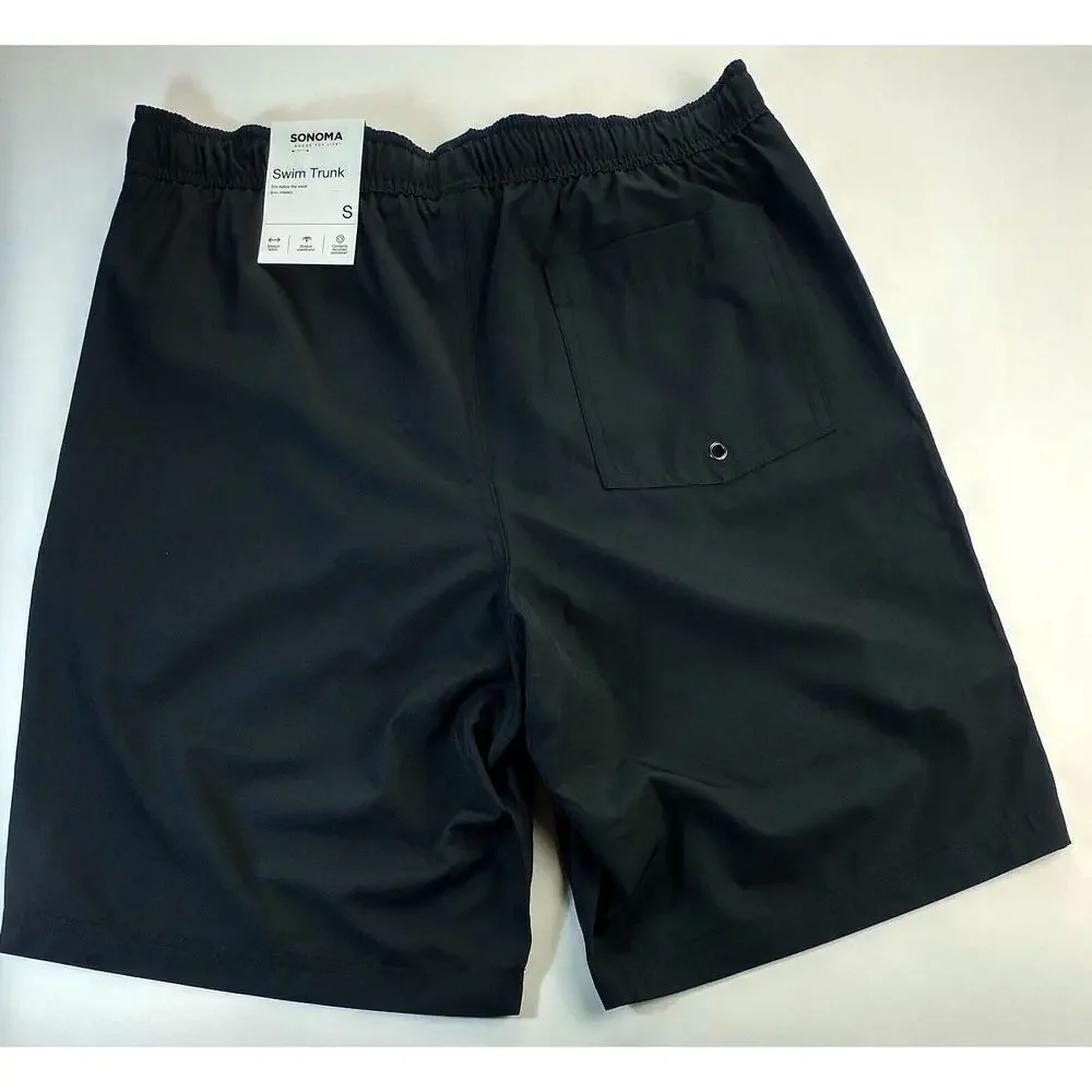 Sonoma Goods For Life Swim Board Shorts Men's Small Black Drawstring Waist Lined