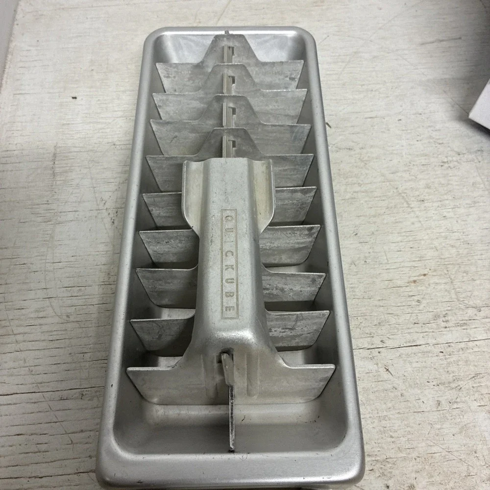 Vintage Aluminum Frigidaire Quickube 20 Ice Cube Tray Silver Tone