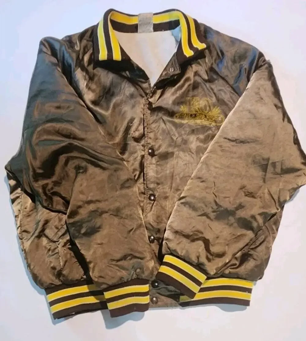 Rare Vintage K&O Steam Gas Engine Satin Jacket 80s Large Brown