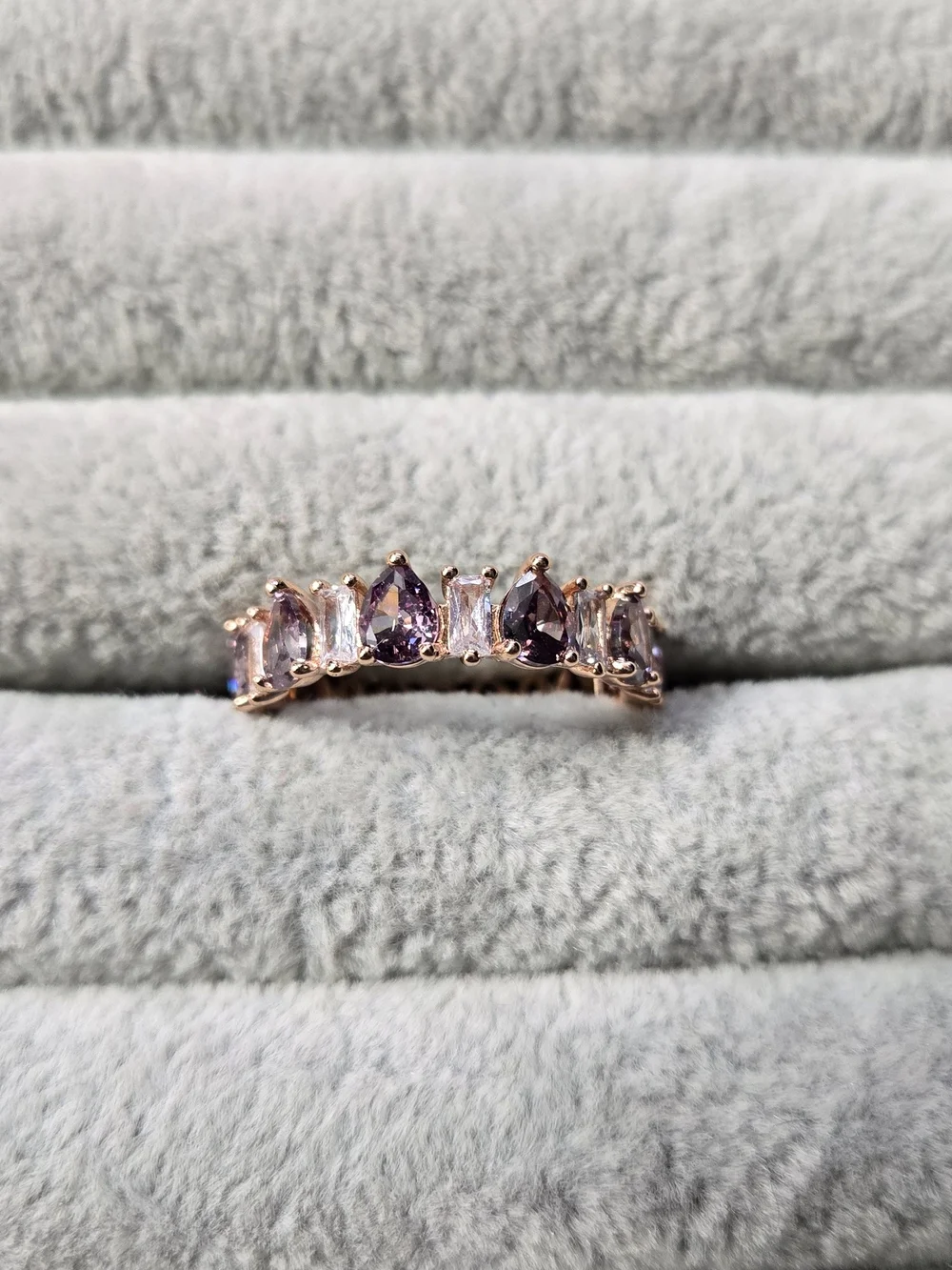 Size 8 Bomb Party OG “The Band Of Bands” Amethyst Rose Gold Plated Ring