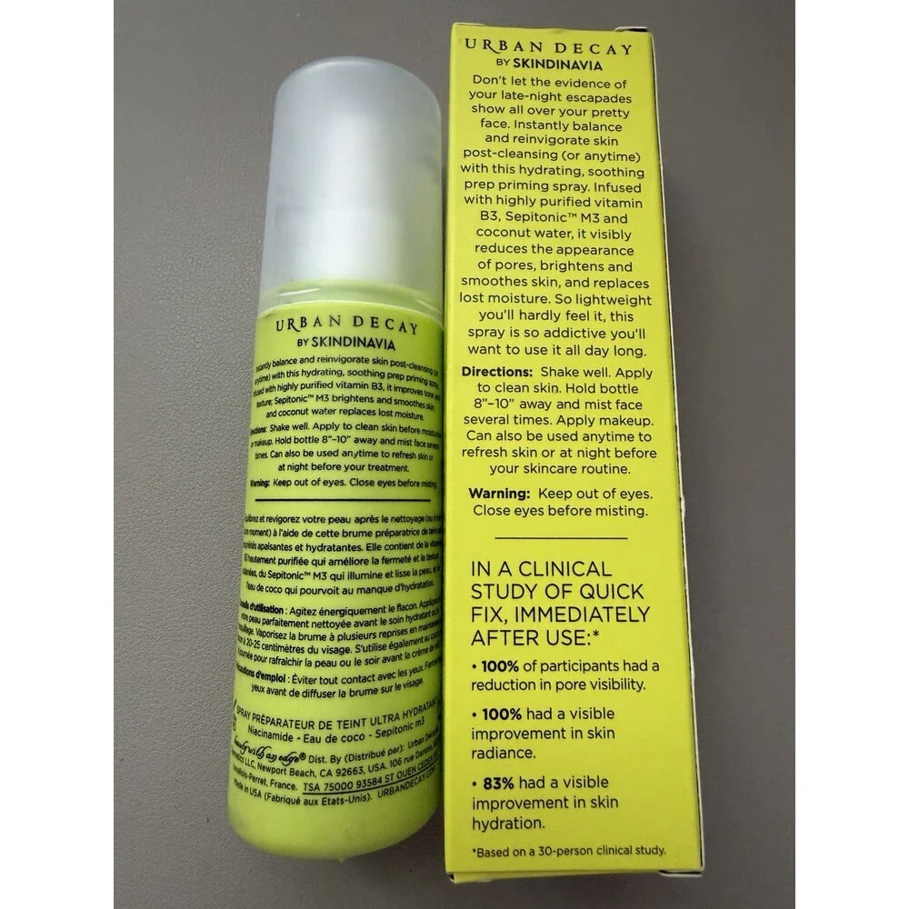 Urban Decay Quick Fix Hydra Charged Hydrating Priming Spray Coconut 4oz