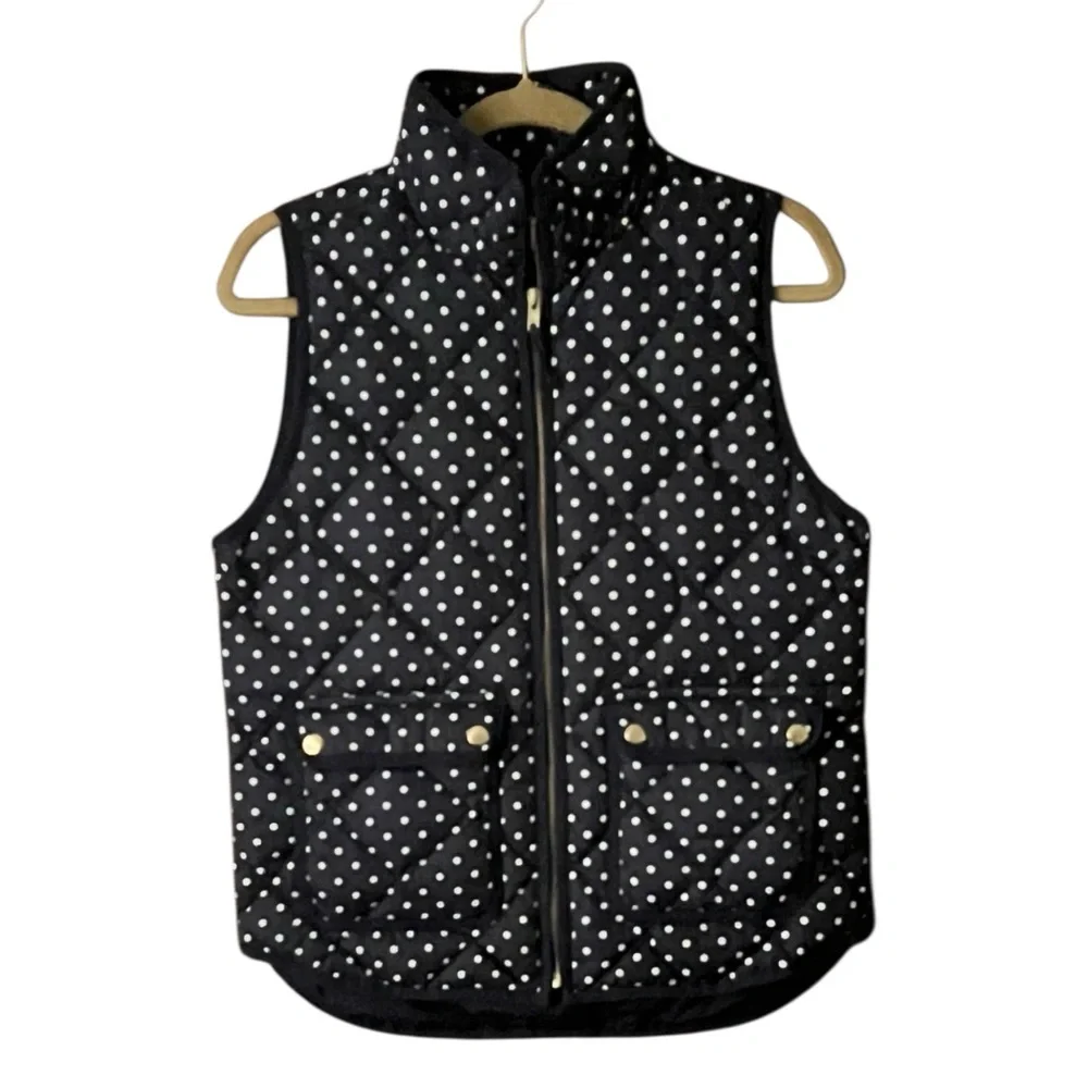 J.Crew Polka Dot down & feather Puffer Vest. Size S.