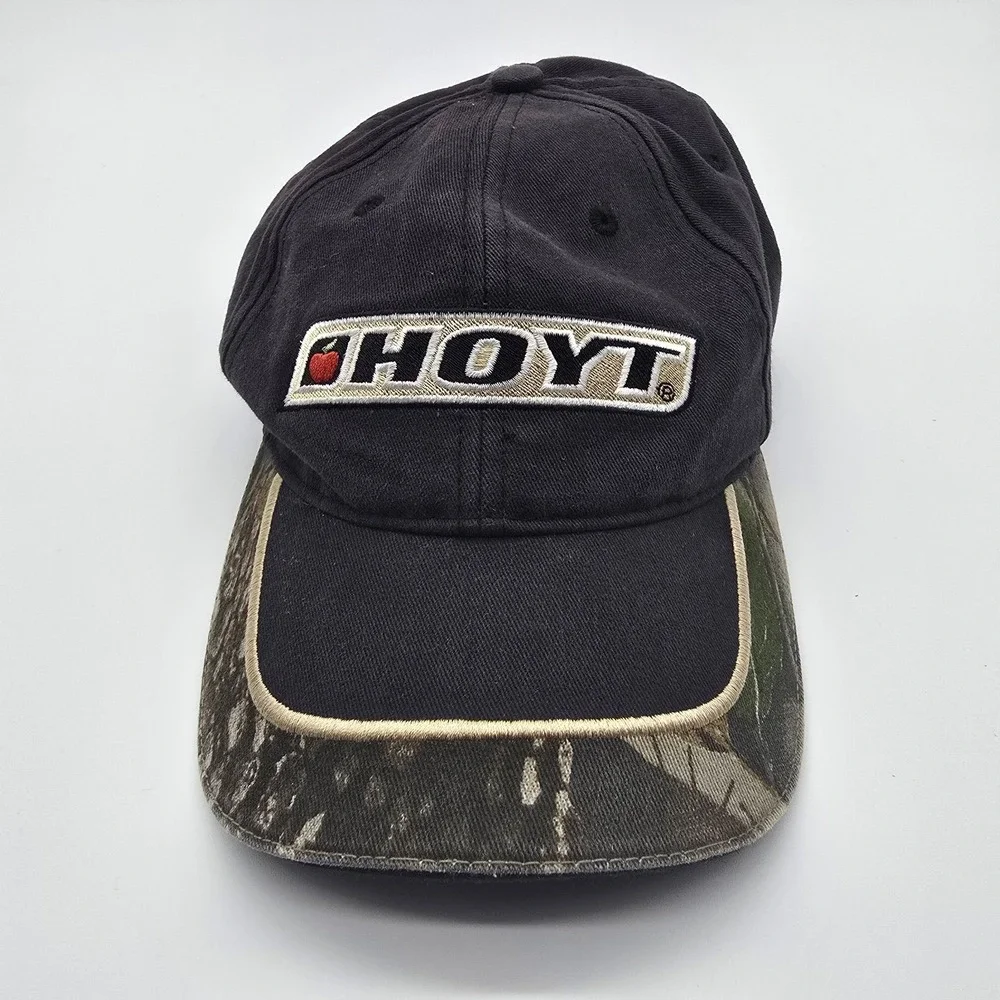 Hoyt Black Realtree Camo Adjustable Hunting Hat Cap Embroidered Archery Logo