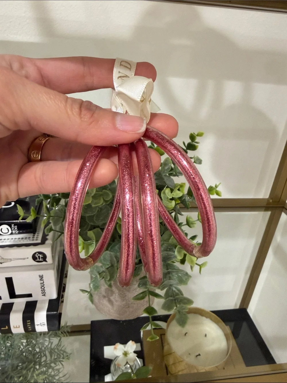 Plunder Pink Metallic Coil Stack Bracelet